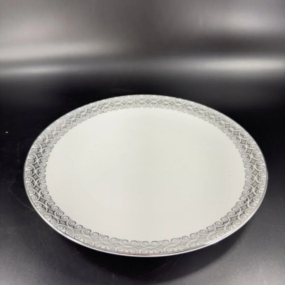 Winterling Schwarzenbach Bavaria Porcelain Dish Plate Platinum Germany Set 4 VTG